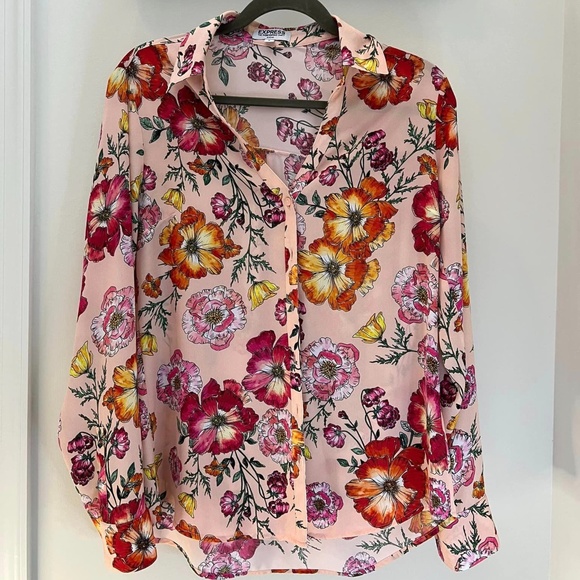 Express long sleeve flower top size medium - Picture 1 of 2